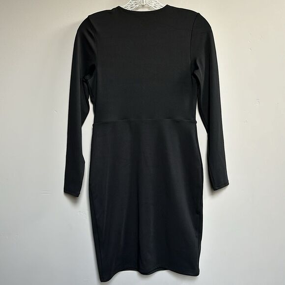 NWT Express Body Contour Cutout Ruched Bodice Mini Jersey Dress in Black Small - Picture 8 of 15
